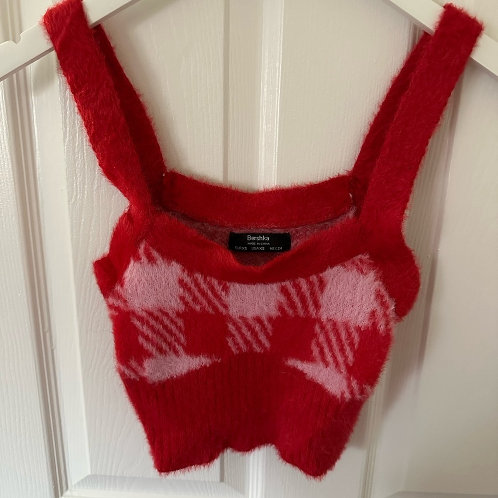 Pink and Red Crop Top